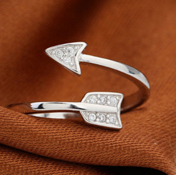 Diamond Arrow Ring In Copper Material