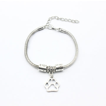 Animal Charm Alloy Dog Paw Bracelet