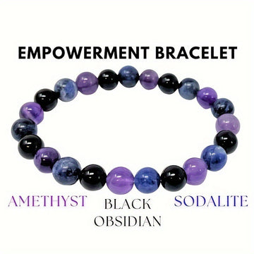 Purple Beaded Bracelet Unisex Glass Colored
