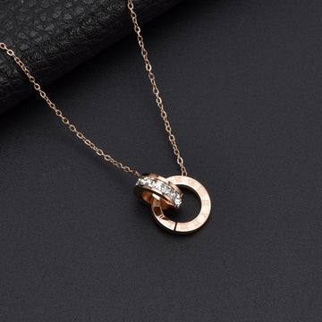 Roman Numeral Diamond Necklace For Women