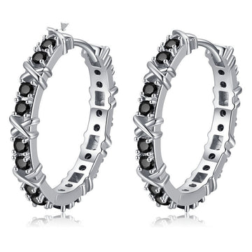 Fashion Simple Zircon Copper Earrings For