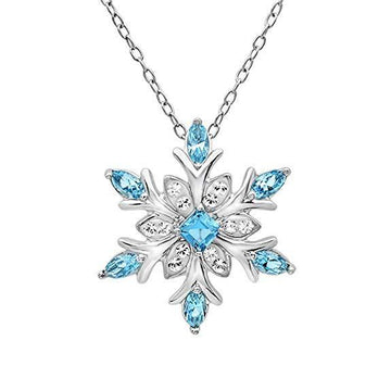 Zircon Christmas Snowflake Necklace Women'S Pendant