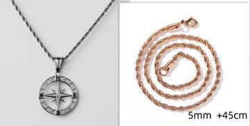 Stainless Steel Compass Circular Necklace Geometric