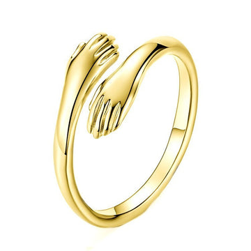 Love Hug Couple Ring Open Adjustable