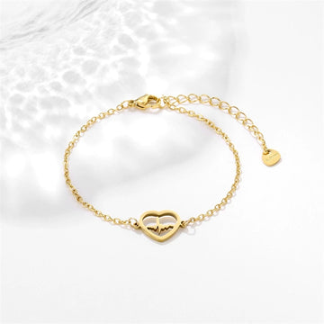 Women'S Heart Shaped Ecg Bracelet Versatile