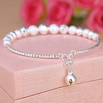 Copper Plated Silver Bell Transfer Bead Bracelet