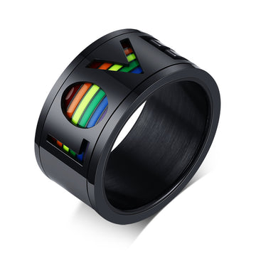 Cycolinks Pride Rainbow Unisex Ring Titanium