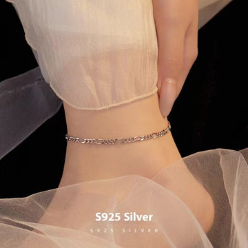 S925 Sterling Silver Figaro Anklet Bracelet
