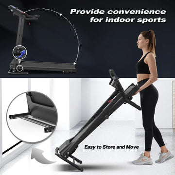 Home Folding Treadmill With Pulse Sensor And Safety Features By DailyBoost