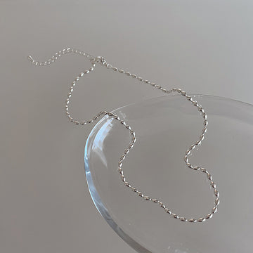 Irregular Zircon Pearl Metal Pendant Necklace