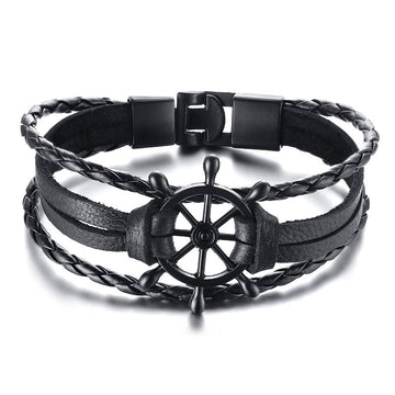 Alloy Lucky Figure 8 Leather Bracelet