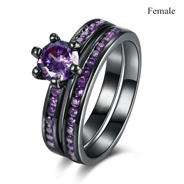 Lovers Purple Geometry Ring For Birthday