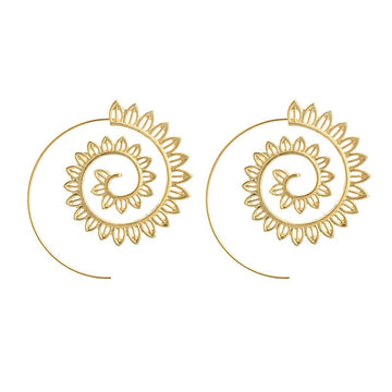 Round Spiral Drop Earrings For Women
