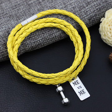3 Lap Woven Pu Rope Bracelet