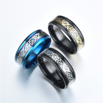 Titanium Steel Dragon Ring Handcrafted Stainless