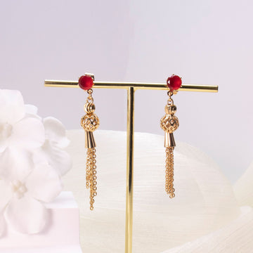 Gold Plated Diamond Tassel Earrings Eardrops