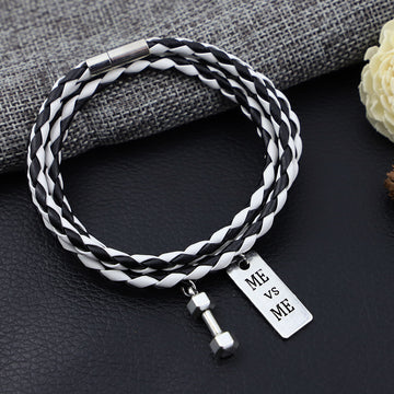 3 Lap Woven Pu Rope Bracelet