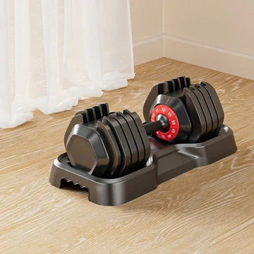 Adjustable Dumbbell Set 10 In 1 55 LB Free Dumbbell For Men And Women Black For Home Gym Full Body Workout Fast Adjust By Turning Handle