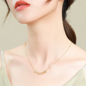 Retro Magnetic Folding Heart Shaped Four Necklace