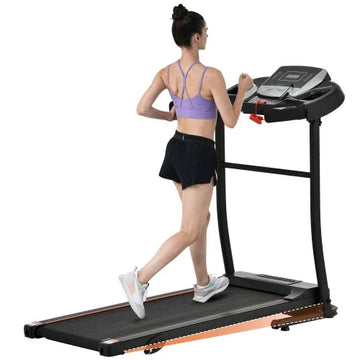 New Home Folding Treadmill With Pulse Sensor 2.5 HP Quiet Brushless Motor 7.5 MPH 300LBS Weight Capacity Walking Jogging Machine 3 Level Incline 12 Preset Programs For Home Gym