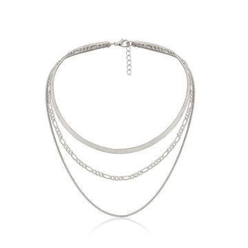 Punk Geometric Snake Bones Chain Multi Necklace