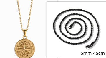 Stainless Steel Compass Circular Necklace Geometric