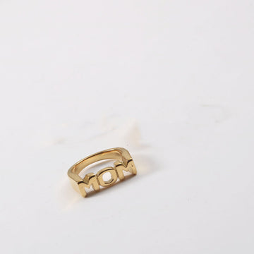 Letter Seal Titanium Steel Plating 18K Ring