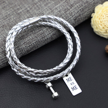 3 Lap Woven Pu Rope Bracelet