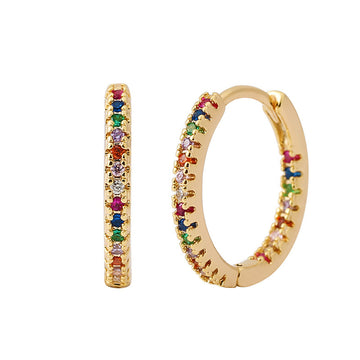 Circle Female Earrings Ear Clip Multicolor