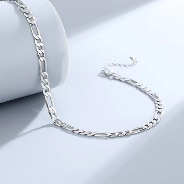 S925 Sterling Silver Figaro Anklet Bracelet
