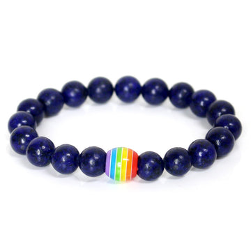 Rainbow Bead Bracelet Pride Natural Stone