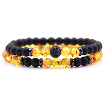 Micro Inlaid Zircon Natural Stone Beaded Bracelet