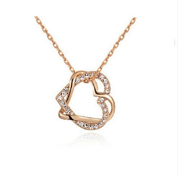 Yiwu Fashion Jewelry Customized Double Diamond Necklace