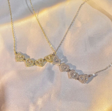 Retro Magnetic Folding Heart Shaped Four Necklace