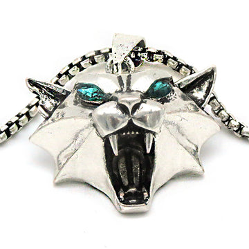 Silver Gold Green Rhinestone Wild Game Necklace