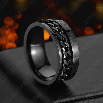 Roman Letter Rotatable Chain Rings For Ring