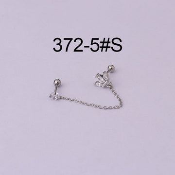 Thin Rod Stainless Steel Double Pierced