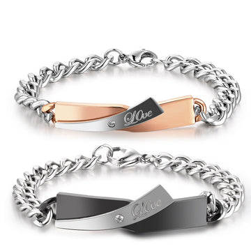Couple Cross Design Bracelet Stainless Steel