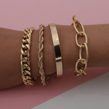 Twist Chain Exaggerated O Shaped Chain Bracelet