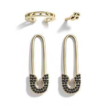 Alloy Pin Rhinestone Stud Earrings Set