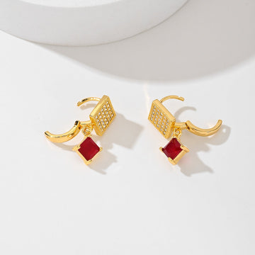 European And American Square Fashion Zircon