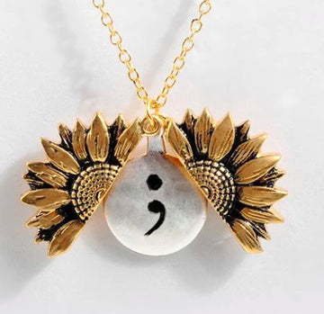 Sunflower Double Layer Lettering Necklace Stylish