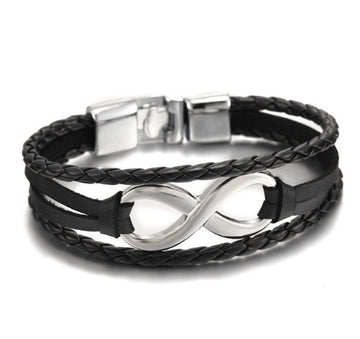 Lucky Figure 8 Leather Bracelet Unisex