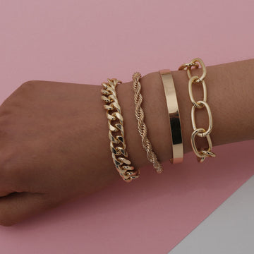 Twist Chain Exaggerated O Shaped Chain Bracelet