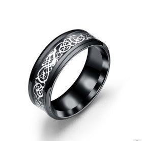 Titanium Steel Dragon Ring Handcrafted Stainless