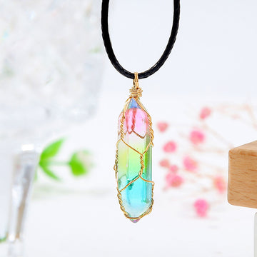 Women'S Transparent Geometric Diamond Crystal Necklace