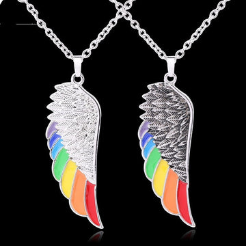 Stainless Steel Wing Pendant Necklace With