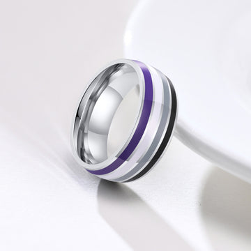 8Mm Men'S Rainbow Color Flag Ring