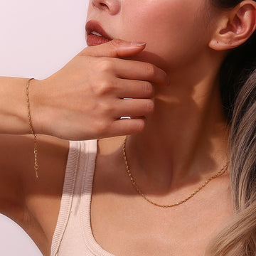 Clavicle Chain Stainless Steel Plated 18K Bracelet
