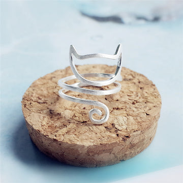 S925 Silver Personalized Winding Brushed Cute Ring